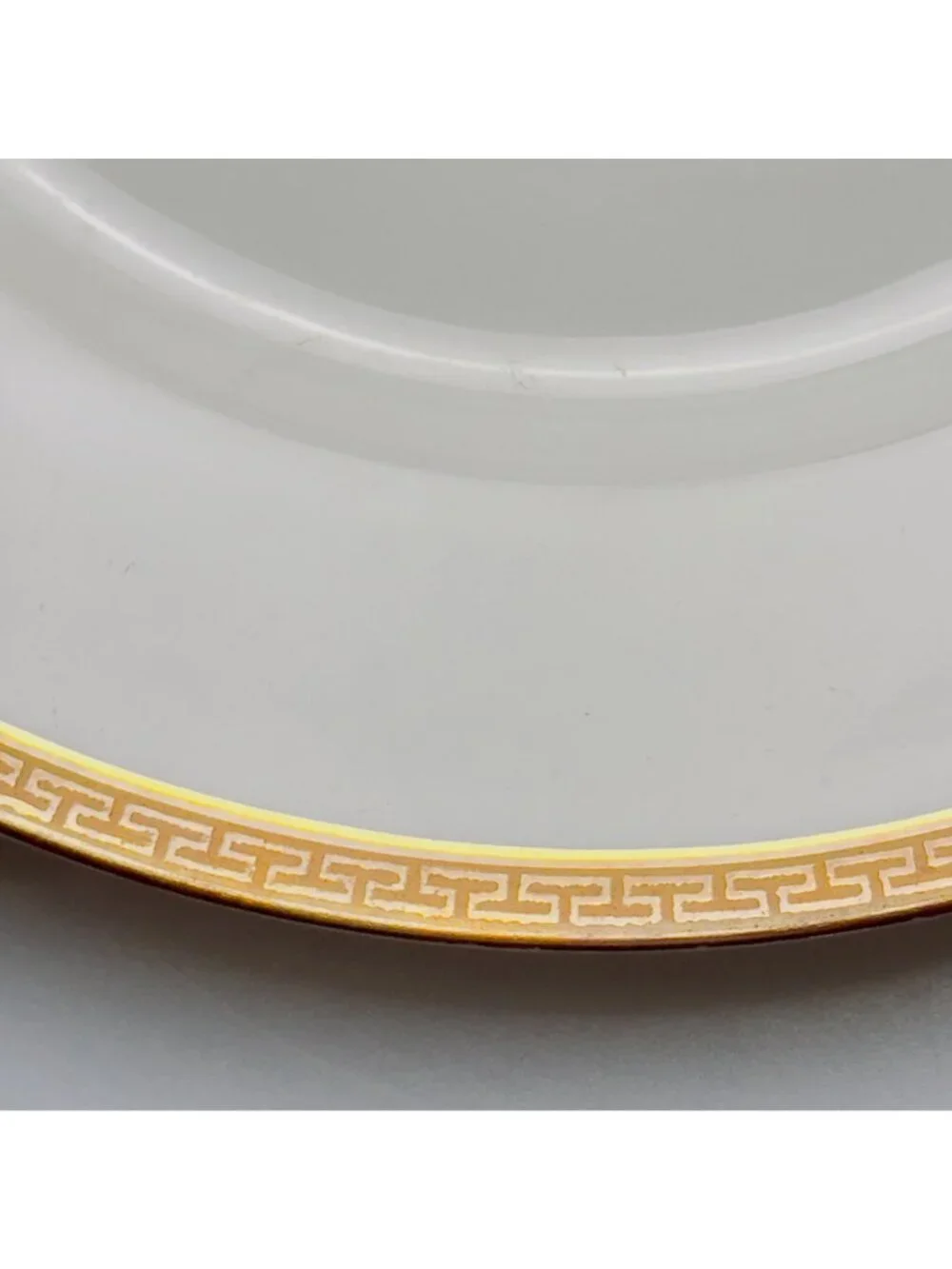 Limoges France Old Abbey Dinner Plate With Gold Greek Key Design Set of 4